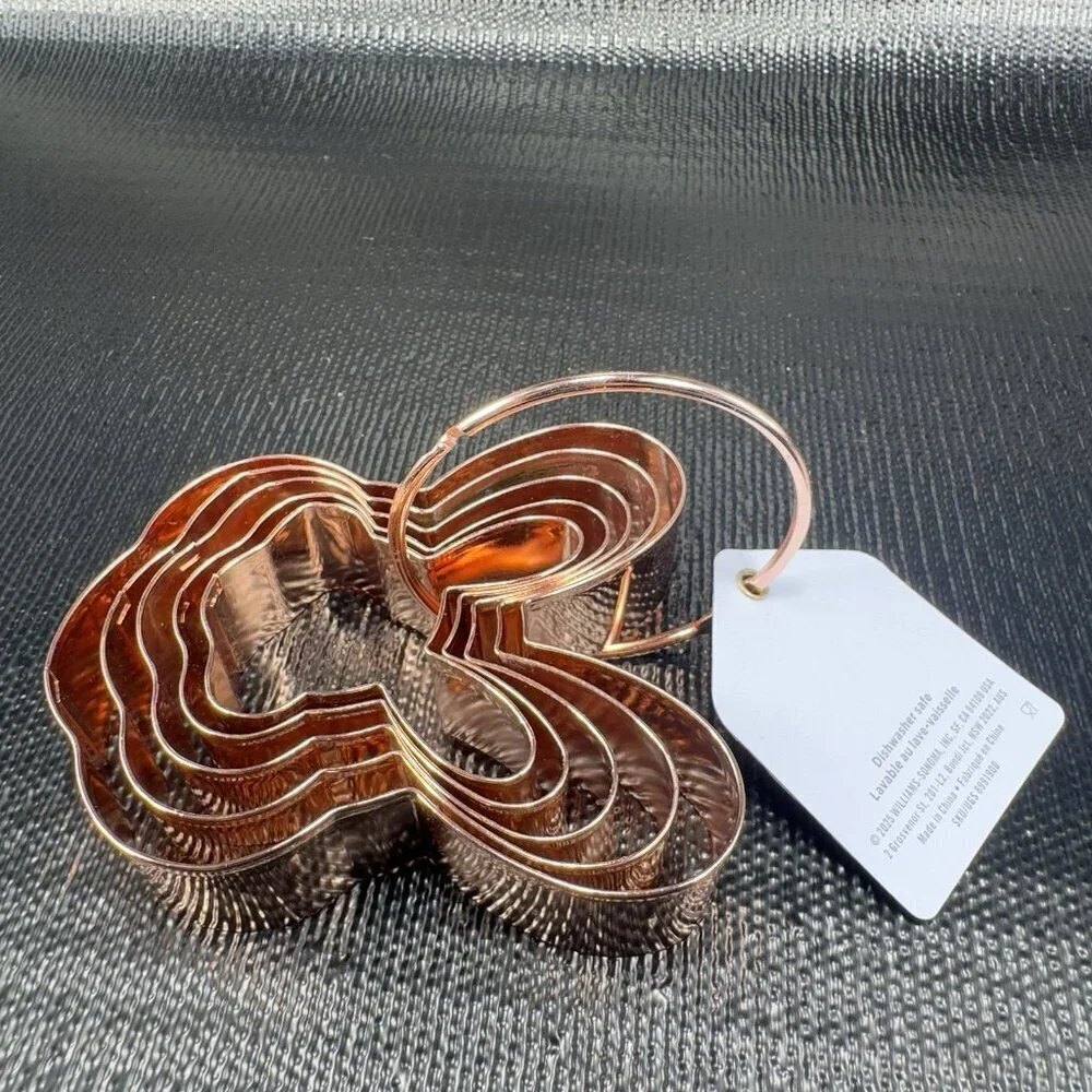 Williams Sonoma Easter Bunny Copper Metal Cookie Cutters 5 on Ring New W Tag - Picture 9 of 14
